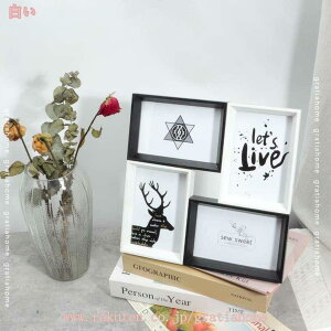 フォトフレーム 4枚 ハガキサイズ 写真立て 写真たて フォトスタンド 写真フレーム 誕生記念 結婚祝い 出産祝い プレゼント ナチュラル 壁掛け 卓上 かわいい木製 縦 横 ベビーフレーム 出産