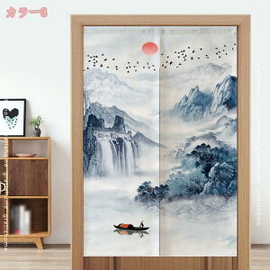 500円OFFクーポン のれん 水墨画 蓮 はす 中国風 中華 絵画 暖簾 カーテン おしゃれ 間仕切り 遮光 目隠し ロング つっぱり棒 インテリア 喫茶店 居酒屋 飾り付け 装飾 間仕切りカーテン ドアカ