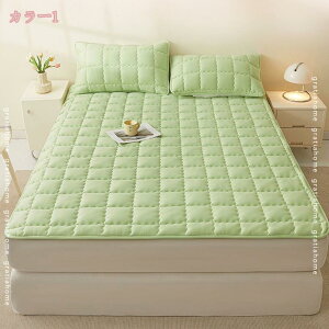 ベッド敷きパッド 無地 ふわふわ ベッドパッド 涼感 敷パッド 強化ゴムバンド付 肌に優しい 水洗い オールシーズン 夏用 丸洗い可能 吸汗速乾 防臭 軽量 敷きパッド ベットパッド 丸洗いOK
