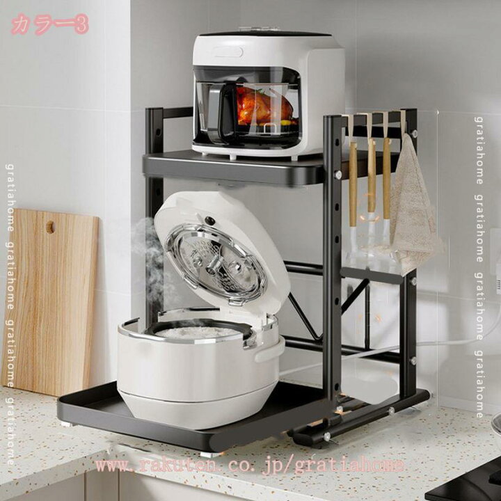楽天市場】1000円OFFクーポン スライド式 炊飯器置き台 キッチン収納 