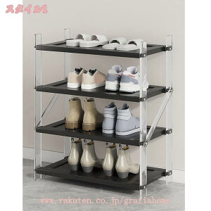 シューズラック 靴棚 4段式 靴 箱 スリム下駄箱 靴箱 下足棚 オープンシェルフ 玄関収納オーガナイザー 靴収納 収納 下駄箱 省スペース キャビネット コンパクト 軽量 組立簡単 玄関 リビン