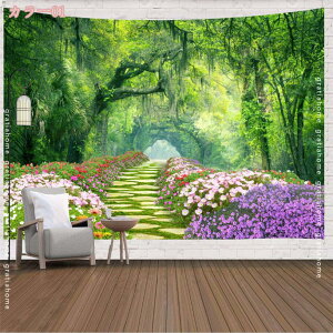 タペストリー 景色 湖 森林の小道 青空 白雲 自然風景 タペストリー 大判 インテリア 雰囲気転換 部屋飾り 布ポスター 室内装飾 多機能壁掛け おしゃれ 壁掛け 自宅 お店 寮 模様替え 壁布 窓