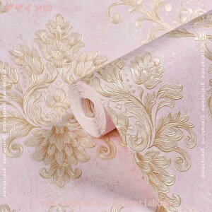 300円OFFクーポン 壁紙 ダマスク柄 グリーン 緑 シールタイプ DIY 模様替え かわいい クロス 補修 ラグジュアリー 北欧 賃貸壁紙 背景 プレゼント シンプル ベッドルーム リビング 防音 リメイ