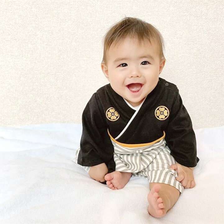 楽天市場】【楽天1位!】 ベビー 袴 ロンパース お食い初め 服 男の子 