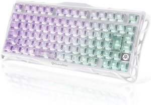 �y���{��z��zGravaStar Mercury K1 Lite �N���X�^���I�[���� �y�A�����g�u���b�N JIS 75% ���C�����X ���J�j�J���L�[�{�[�h RGB Bluetooth 2.4GHz USB-C �z�b�g�X���b�v GS K1 LITE_XTAL