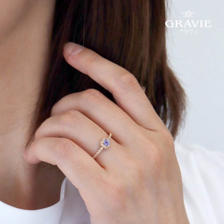 楽天市場】リング タンザナイト ホワイトトパーズ スクエア K10 YG  