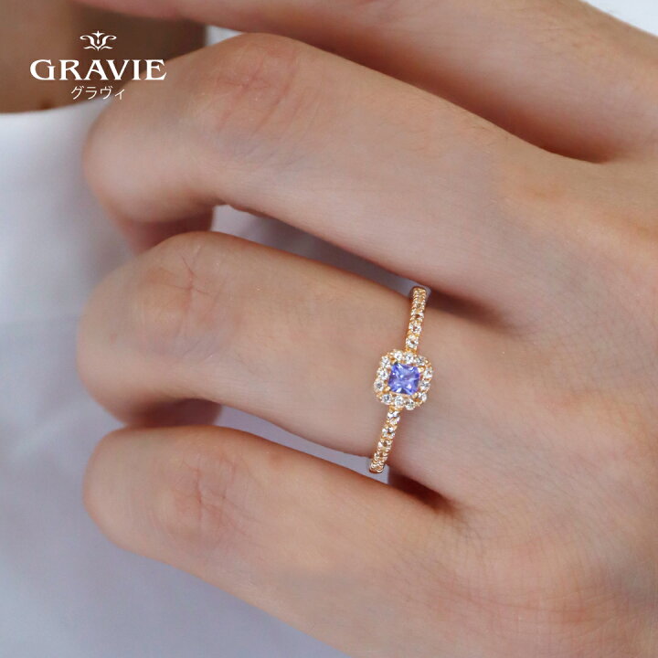 楽天市場】リング タンザナイト ホワイトトパーズ スクエア K10 YG  