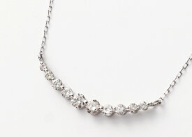 【1/1〜15 2点で110,000円】ネックレス ダイヤモンド 0.2ct ライン バー K18 YG PT イエローゴールド プラチナ スイートテン 10周年 10年 アニバーサリー 4月誕生石 レディース 上質 ギフト 結婚記念 アクセサリー アズキチェーン