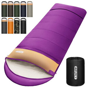 AIFLYCY 寝袋 シュラフ 封筒型 軽量 冬用 夏用【足元に二重保温・230T防水】オールシーズン 1.8Kg 1.0Kg 2.2Kg 1.4Kg コンパクト 快適温度-15℃-25℃ 簡単収納 軽量 中綿 登山 車中泊 防災用 アウトドア