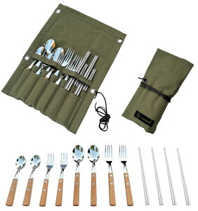 【多機能・収納便利】キャンプ カトラリーセット 4人用 スプーン フォーク 箸 アウトドア おしゃれ バーベキュー 子供 大人 ファミリー グループ用 ソロキャンプ カトラリー BBQ コンパクト