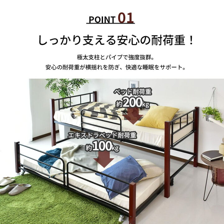 楽天市場】ロフトベッド ロータイプ ハイタイプ 1段用ベッドフレーム 