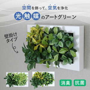 壁掛け フェイクグリーン フェイクプラント 室内用 鉢付き ウォールグリーン 人工観葉植物 お手入れ不要 完成品 かんたん設置 光触媒 抗菌 消臭 取り付け 簡単 オフィス リビング 玄関 トイ
