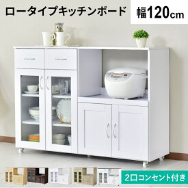 キッチン 収納 引き出し付きベッドフレーム キッチンラック キッチンワゴン レンジワゴン レンジ台 隙間収納 キャスター付き 幅120 カウンター レンジラック 大型レンジ対応 食器棚 収納棚 一人暮らし コンセント2口付 間仕切り 目隠し 北欧 モダン おしゃれ ノエル ドリス