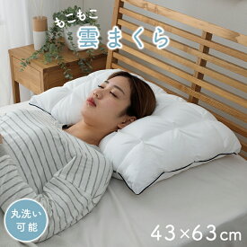 枕 まくら 43×63 ふわふわ 立体キルト構造 専用カバー付き 洗濯OK 安眠枕 快眠 へたりにくい シンプル 一人暮らし