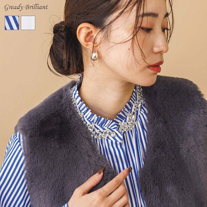 楽天市場】【SALE 40%OFF】LUビジューフリルパフブラウス : Gready 