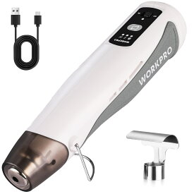 WORKPRO ヒートガン 【コードレス】 ホットガン 7.2V 小型タイプ ミニヒートガン USB充電式 150℃-390℃急速加温 2段階加熱可能 充電ライト付 過負荷保護 レジン気泡とり ステッカー剥がし 接合 補修 熱処理 乾燥 粘着 エンボス DIY 手芸用 熱工具