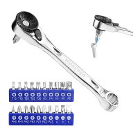 【10%OFF】WORKPRO ビットラチェットセット ラチェットドライバー ラチェットレンチ ミニドライバー ダブ…