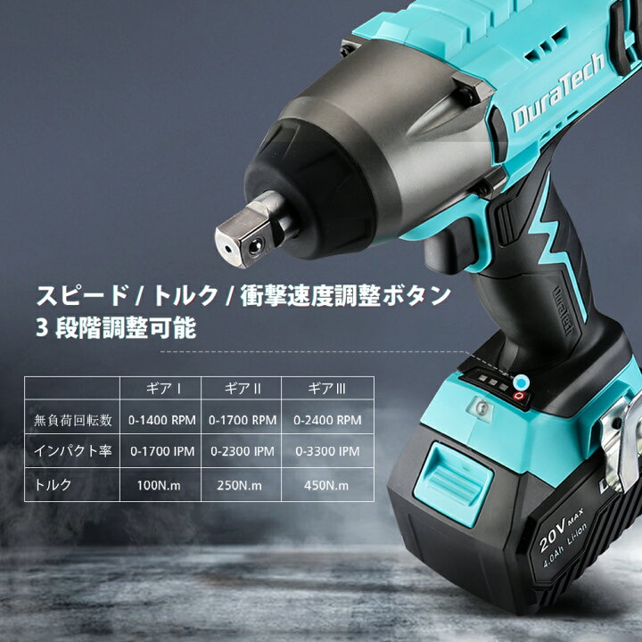 楽天市場】電動インパクトレンチ 充電式 20V バッテリー専用 大容量 