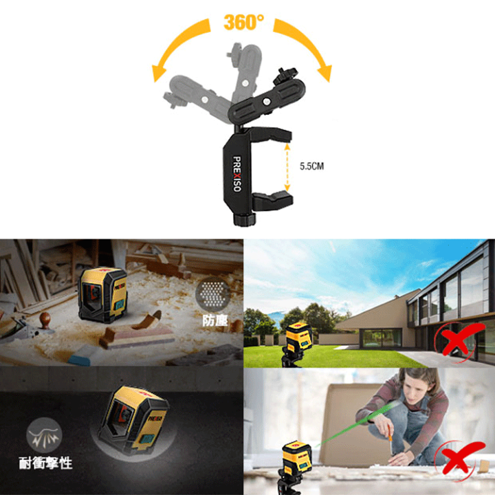 楽天市場】PREXISO レーザー墨出し器 グリーンレーザー墨出し器