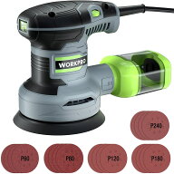 WORKPRO サンダー 電動サンダー ランダムサンダー 300W 13000RPM 6段階調速 高集塵システム マジックテー…