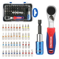 WORKPRO ビットラチェットセット ラチェットレンチ ラチェットドライバー 差込角6.35mm 43点組 ビット材…