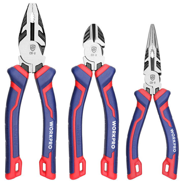楽天市場】WORKPRO ペンチ セット 3pcs 強力 プライヤー ペンチ 