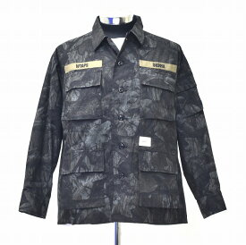 【美中古】WTAPS（ダブルタップス）JUNGLE LS / SHIRT.COTTON.RIPSTOP.CAMO 192WVDT-SHM01S ジャングル 長袖シャツ ジャケット ミリタリー ウォッシュ加工 迷彩 01 MILITARY BLOUSON ブルゾン ジャンパー ARMY アーミー M-65 BDU【中古】ファティーグ リップストップ