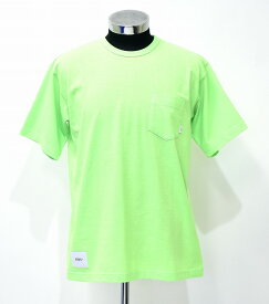 【美中古】 WTAPS (ダブルタップス) BLANK SS 04 / TEE. COPO 191ATDT-CSM04 半袖 ポケットTシャツ GREEN S ポケT クルーネック MADE IN JAPAN ビタミン ビビット 蛍光 無地 アメカジ 裏原 ストリート 【中古】 【訳あり】LOGO ロゴ