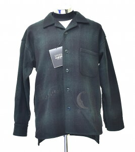 �y�V�i�z SEVESKIG (�Z���V�O) Embroidery Wool Adapt Shirt �G���u���C�_���[ �E�[�� �A�_�v�g �V���c CPO �J�o�[�I�[�� MEDIUM M GREEN �`�F�b�N �u���]�� ���[�N �A�E�g�h�A ������� MADE IN JAPAN �J�� �I�[�v