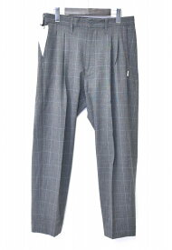 【美中古】 WTAPS (ダブルタップス) TUCK TROUSERS RAPO WEATHER TEXTILE 201BRDT-PTM07 タック トラウザーズ ウェザー テキスタイル チェック パンツ ボトムス スラックス SLACKS GRAY 01 SMALL S 【中古】 ミリタリー アーミー ワーク ストリート MADE IN JAPAN