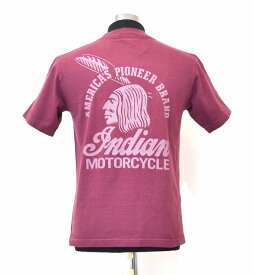 【美中古】Indian Motorcycle （インディアン モーターサイクル）LOGO BRAND S/S TEE IM72828 ロゴ ブランド クルーネック 半袖 Tシャツ CREW-NECK PRINT グラフィック WINE S バイカー TOYO ENTERPRISE 東洋エンタープライズ アメカジ ストリート ネイティブ【中古】