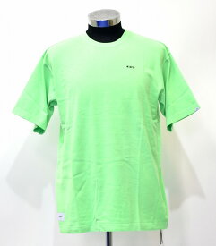 【新品】 WTAPS (ダブルタップス) FLAT 01 / CREW NECK COTTON 211ATDT-CSM04 半袖 ロゴTシャツ LOGO GREEN S SMALL フラット クルーネック MADE IN JAPAN ビタミン ビビット 蛍光 無地 刺繍 EMB アメカジ 裏原 ストリート ネオン 後染め カットソー