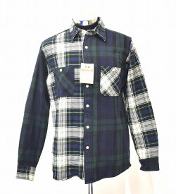 【新品】 CAMCO（カムコ）Heavy Weight Flannel Work Shirts ヘビーウエイト フランネルシャツ L/S CHECK Double Face 長袖 チェック パッチワーク ダブルフェイス CRAZY GREEN LARGE L COTTON MADE IN INDIA クレイジー ストリート アメカジ VINTAGE タータン BLACKWATCH