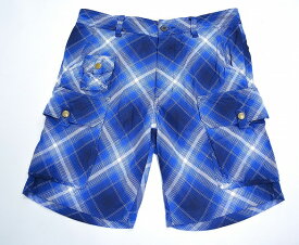 【中古】 SWAGGER （スワッガー） BIAS WESTERN CHECK CARGO SHORTS BLUE 30 バイヤスウエスタンチェックカーゴショーツ ショートパンツ SWG BLACK PLATINUM　ハーツパンツ 短パン