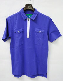 【新品同様】 MACKDADDY (マックダディー) DIE POLO SHIRT ハーフジップポロシャツ L 半袖 S/S HALF ZIP PURPLE