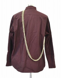 【中古】MISTERGENTLEMAN (ミスタージェントルマン) CHAIN SHIRT MODERN L/S チェーンシャツ 長袖シャツ デザイン モダン　BURGUNDY L Mr.GENTLEMAN MADE IN JAPAN　MGR-SH12