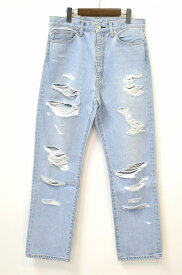 【新品】 MISTERGENTLEMAN (ミスタージェントルマン) CRUSHED STRAIGHT DENIM PANTS クラッシュド ストレート デニムパンツ JEANS ジーンズ used 加工 MGO-DE03 ICE BLUE 32 Mr.GENTLEMAN　MADE in JAPAN