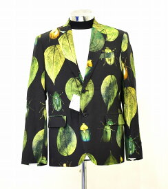 【新品】MISTERGENTLEMAN (ミスタージェントルマン) LEAF & BUG SINGLE JACKET リーフ&バグ シングルジャケット テーラードジャケット 2B 総柄　KOGANEMUSHI 虫 植物 Mr.GENTLEMAN MGS-JK03 BLACK L MADE IN JAPAN