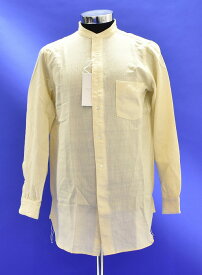 【新品】seven by seven 7×7（セブンバイセブン） KHADI DRESS SHIRT Band Collar カディ バンドカラー ドレスシャツ 長袖 ロングシャツ L/S ECRU S WOOL SILK　生成り 7by7