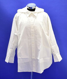 【新品】 SEAN NISH （ショーンニッシュ）HOODED SHIRTS フーデッドシャツ オーバーサイズ 2 WHITE ドッキング おしゃれ 大きい MADE IN JAPAN #N28 L/S 長袖　THOMAS MASON　ALBINI　BIG SIZE 大きいサイズ