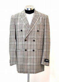 【新品】 MISTERGENTLEMAN (ミスタージェントルマン) DOUBLE CHECK SET UP JACKET ク ダブル チェック セットアップ ジャケット テーラードジャケット ブルゾン ESSENTAL エッセンシャル Mr.GENTLEMAN ブレザー GREIGE XXL 大きいサイズ ビッグ COTTON