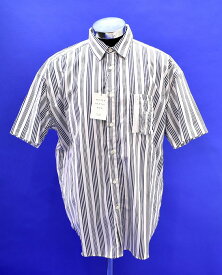 【新品】MISTERGENTLEMAN（ミスタージェントルマン） × HABANOS （ハバノス）HBNS CIGAR POCKET S/S SHIRT コラボ 別注 シガーポケット 半袖シャツ ストライプ STRIPE ミリタリー ミルスペック WHITE XL MADE IN JAPAN Mr.GENTLEMAN 大きいサイズ ビッグサイズ