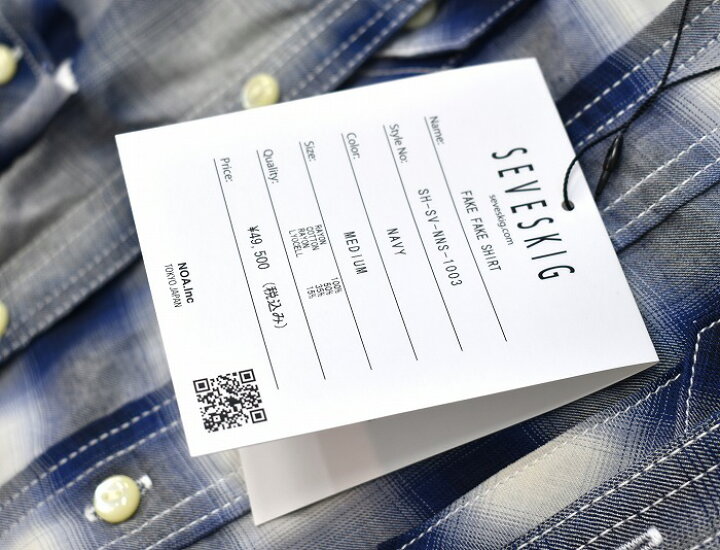 楽天市場】【新品】 SEVESKIG (セヴシグ) FAKE FAKE SHIRT L/S 