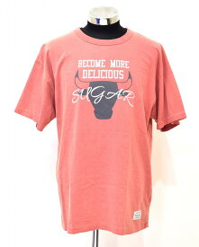 【新品】Sugar&Co. (シュガーアンドカンパニー）Chicago drop Tee S/S シカゴ ドロップ Tシャツ クルーネック プリント 半袖 RED L VINTAGE ヴィンテージ シュガーアンドコー シュガー&コー カットソー MADE IN JAPAN COTTON シカゴブルズ CREW NECK PRINT おしゃれ