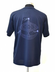 【新品】rajabrooke（ラジャブルック）WAU LOGO DRY TEE ロゴ ドライ Tシャツ S/S 半袖　カットソー NAVY L クルーネック プリント 刺繍