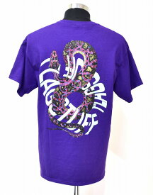 【中古】 F-LAGSTUF-F (フラッグスタッフ) SNAKE Circle TEE スネーク サークル S/S Tシャツ クルーネック プリント 半袖 T-SHIRT FLAGSTUFF フラグスタッフ フラグスタフ PURPLE L グラフィック サイケ LOGO ロゴ