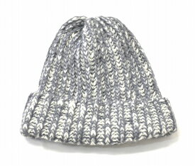 【中古】 HIGHLAND 2000 (ハイランド2000) WOOL ALPACA MIX KNIT CAP ウール アルパカ ミックス ニットキャップ FREE WHITE GREY ニット帽 ワッチキャップ リブ編み MADE IN ENGLAND イングランド製 イギリス製 英国製　帽子 キャップ WATCH CAP ユニセックス