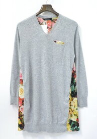 【中古】 HYSTERICS (ヒステリックス) ニット×ROSE総柄サテン プルオーバー FREE GREY TOP HYSTERIC GLAMOUR WOMENS レディース