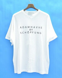 【中古】 ADAMHAVVE by schopfung (アダムハヴァ バイ シェプフング) ADAM DISPLACED TEE ロゴ刺繍半袖Tシャツ L WHITE