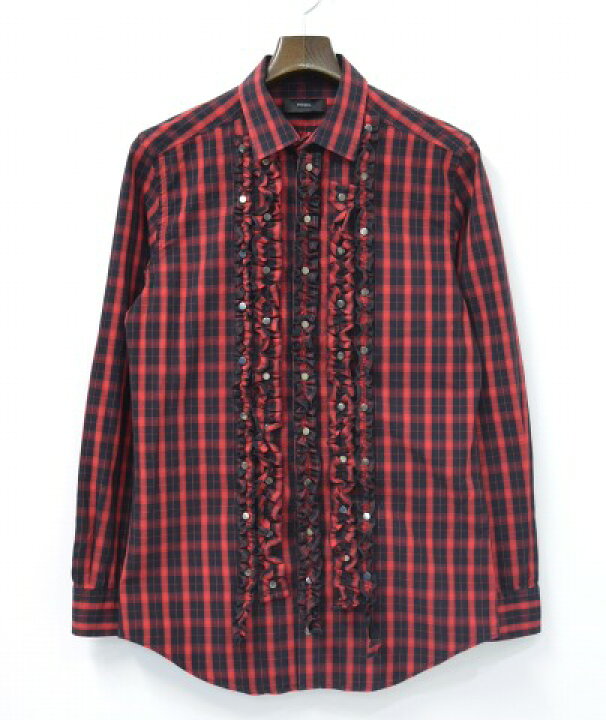 楽天市場】【中古】 DIESEL （ディーゼル） チェックフリルシャツ XS 